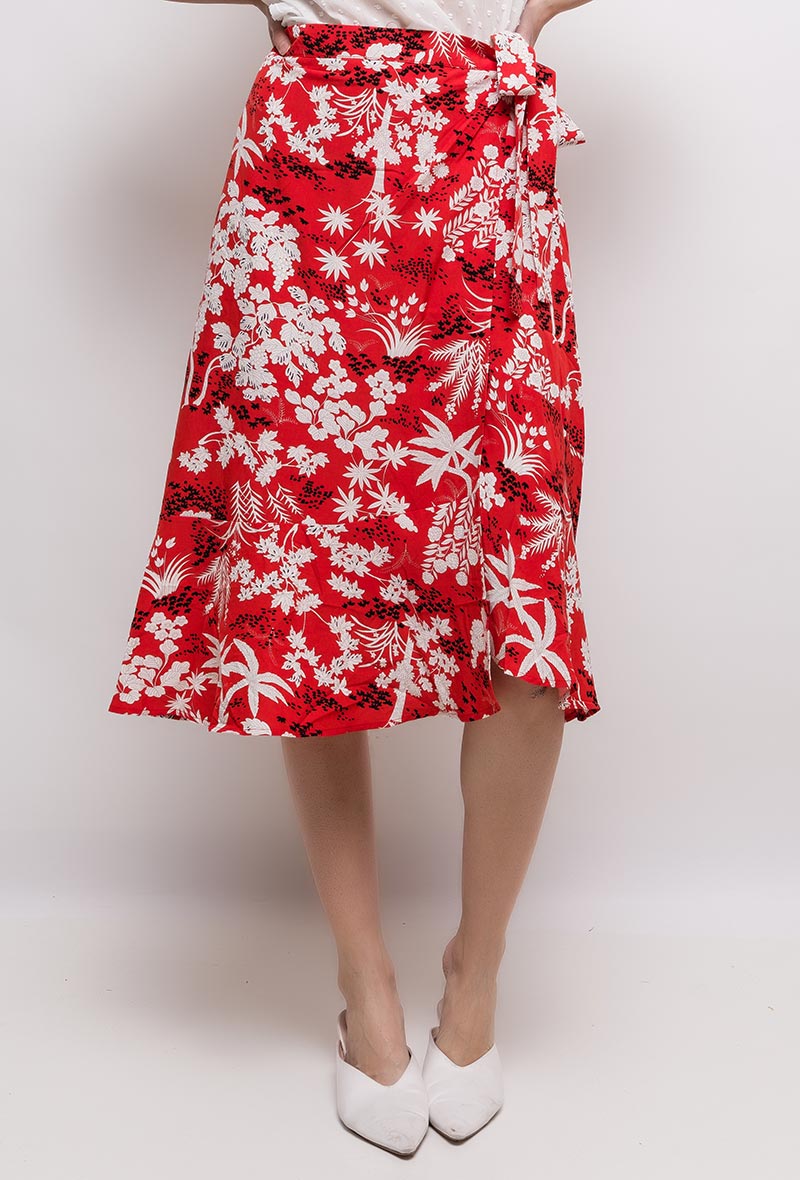 Saphira Skirt - Wrap nederdel - Rød - Modeci