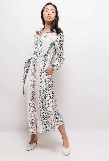 Dharma Dress - Maxikjole med lange ærmer - Lys Leopard - Modeci